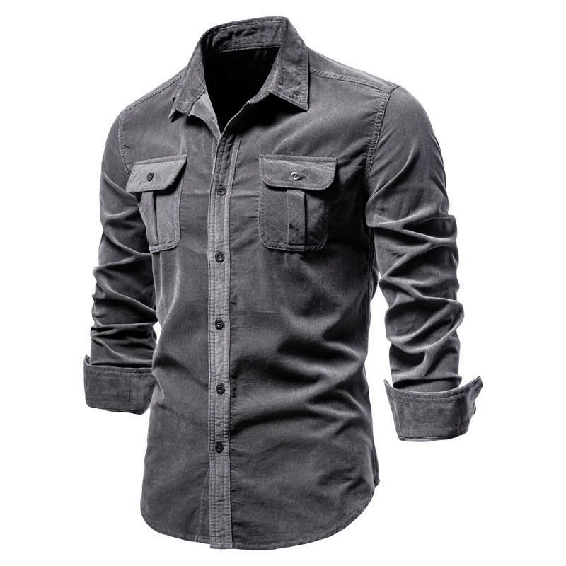 Aiopeseon 100% katoenen corduroy overhemd