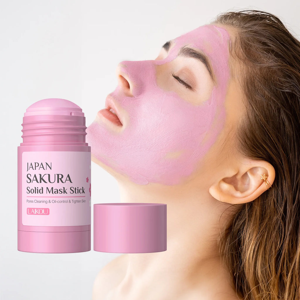 Diep Reinigend Gezichtsmasker Stick voor Onzuivere Huid – Sakura, 45 g, Beheert Olie en Verwijdert Poriën-3