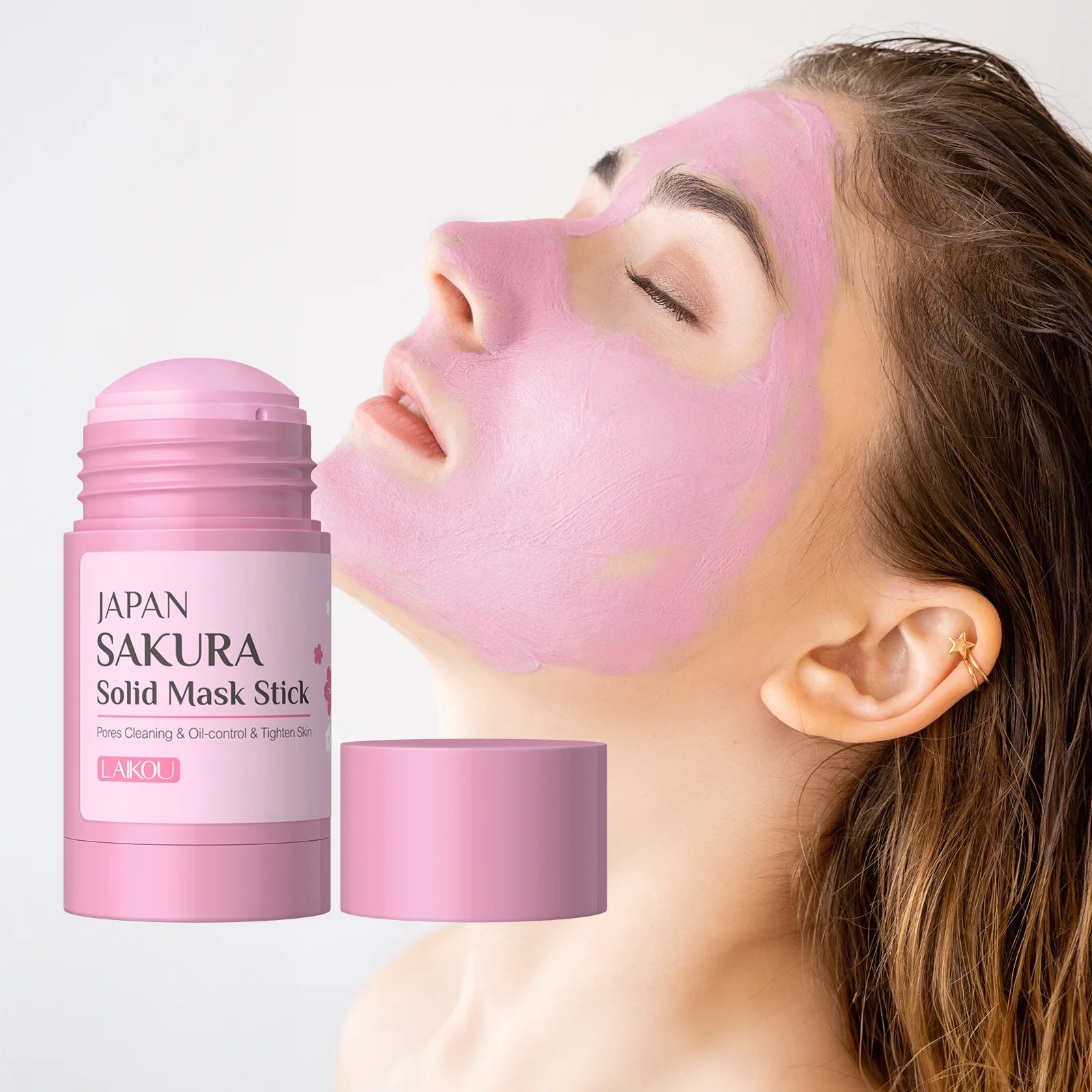 Diep Reinigend Gezichtsmasker Stick voor Onzuivere Huid – Sakura, 45 g, Beheert Olie en Verwijdert Poriën-3