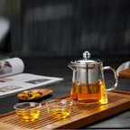 Elegante Glazen Theepot en Waterkoker Maker met Infuser – Perfect Gesteepte Theeset voor Keuken, Eten en Thuisgebruik