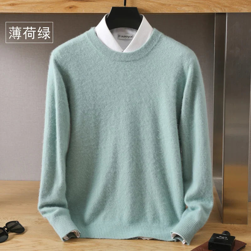 Leonard: Luxe 100% Pure Kasjmier Trui | Japanse Brei - O-Hals Pullover