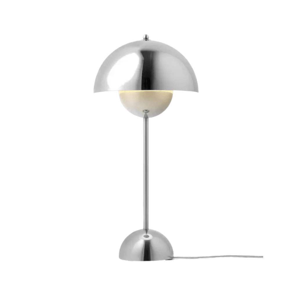 AIZAKA Chrome Paddenstoel LED Tafellamp –  Modern Chroomontwerp