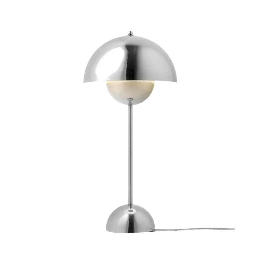 AIZAKA Chrome Paddenstoel LED Tafellamp –  Modern Chroomontwerp