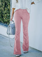 Hoge Taille Flared Broek voor Dames met Stretch Fit voor Alle Seizoenen - Chic en Comfortabel voor Elke Gelegenheid