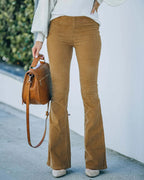 Hoge Taille Flared Broek voor Dames met Stretch Fit voor Alle Seizoenen - Chic en Comfortabel voor Elke Gelegenheid