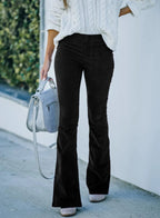 Hoge Taille Flared Broek voor Dames met Stretch Fit voor Alle Seizoenen - Chic en Comfortabel voor Elke Gelegenheid