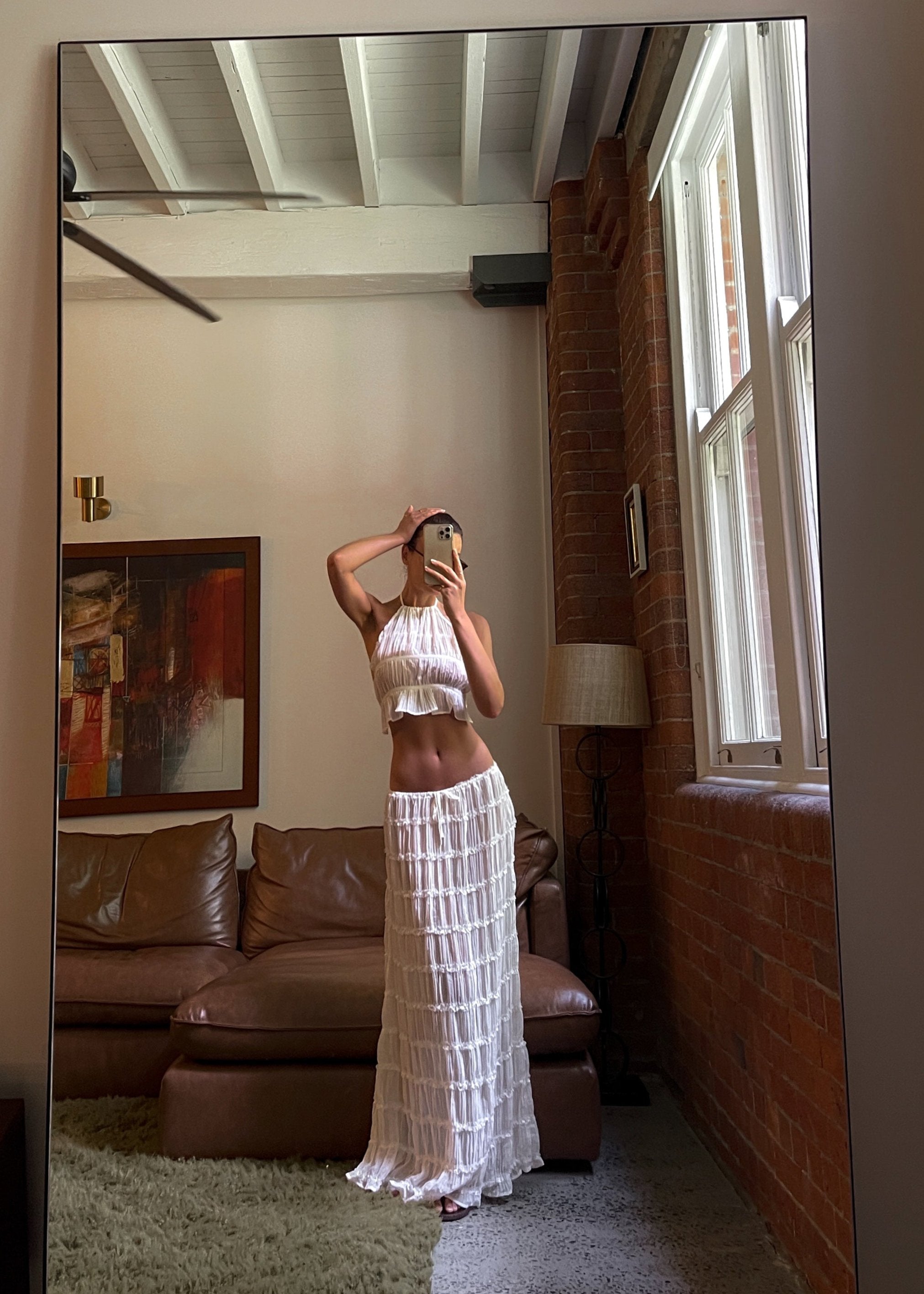 Sahara Set Voor Vrouwen - Luxe Chiffon Haltertop en Rok Stijl