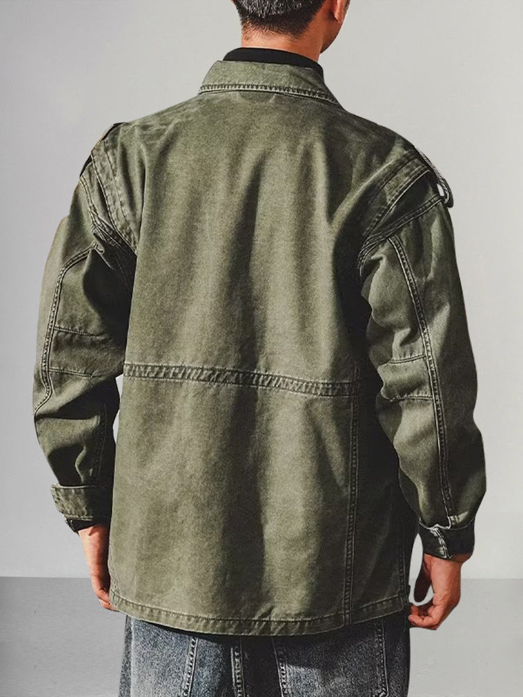Heren Vintage Denim Werkjack Voor Een Tijdloze Retro Look Met Robuuste Charmante Stijl