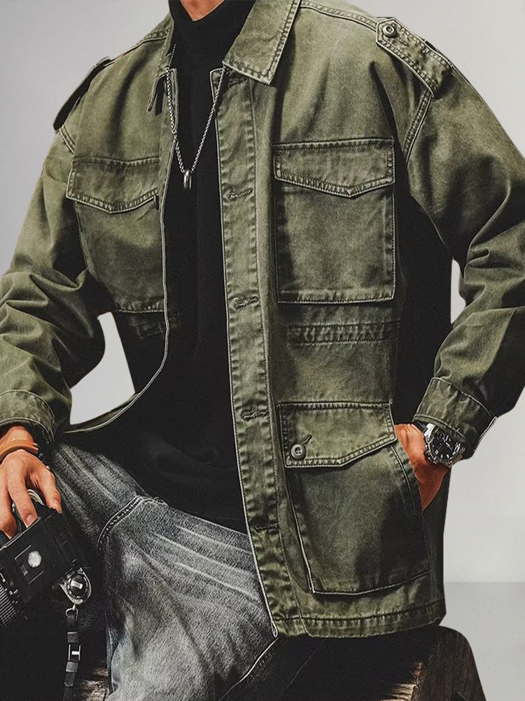 Heren Vintage Denim Werkjack Voor Een Tijdloze Retro Look Met Robuuste Charmante Stijl