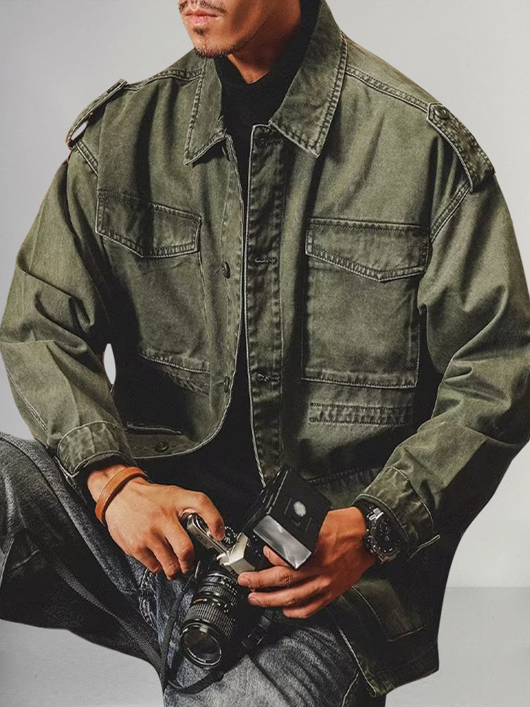 Heren Vintage Denim Werkjack Voor Een Tijdloze Retro Look Met Robuuste Charmante Stijl