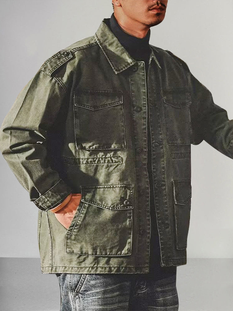 Heren Vintage Denim Werkjack Voor Een Tijdloze Retro Look Met Robuuste Charmante Stijl