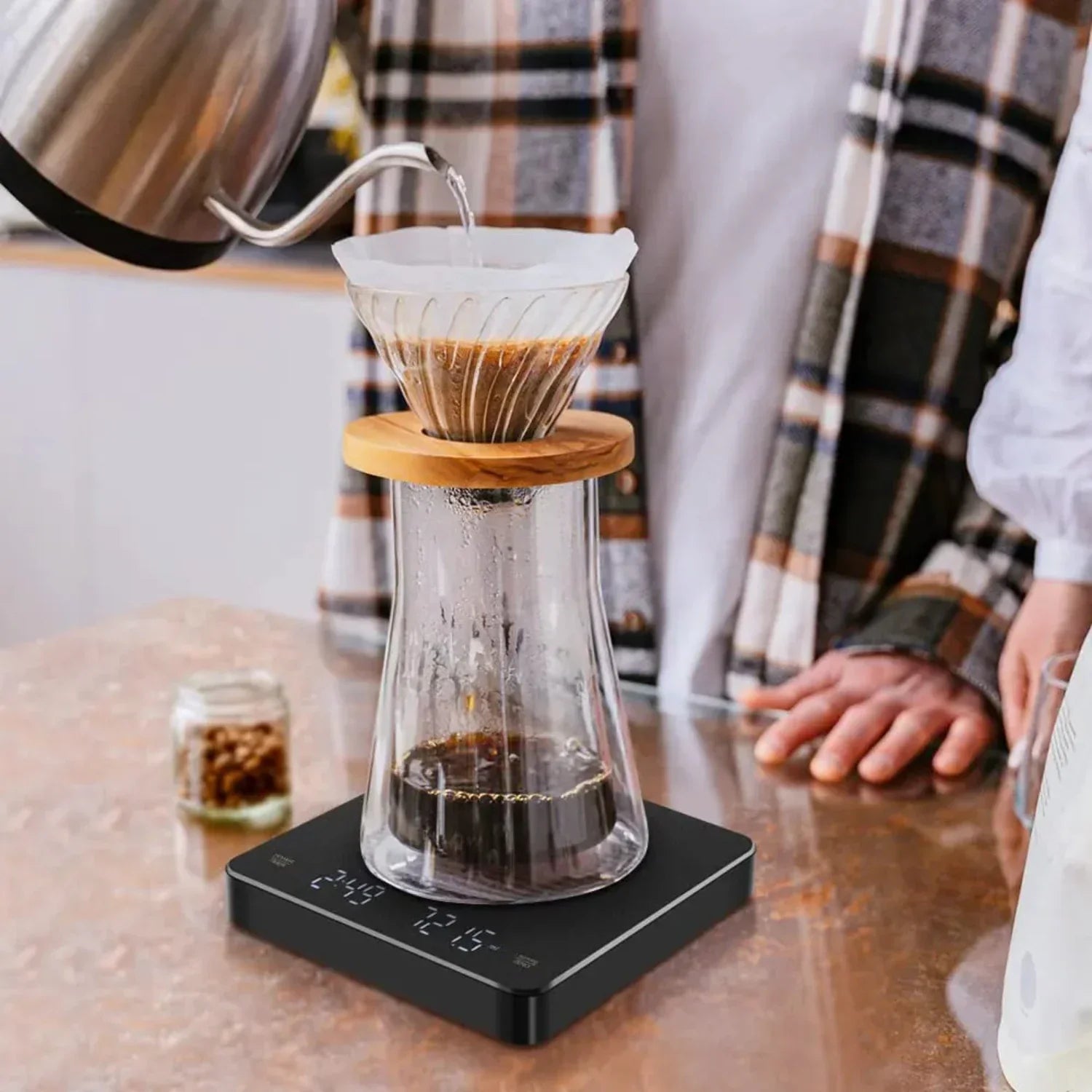 Hoge Precisie USB Digitale Koffieschaal met Timer en LED Display – Ultra-Nauwkeurige 0,1g Meting voor Espresso en Keuken Gebruik