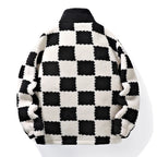 Heren Schaakbord Fleece Regenjas Winterjas