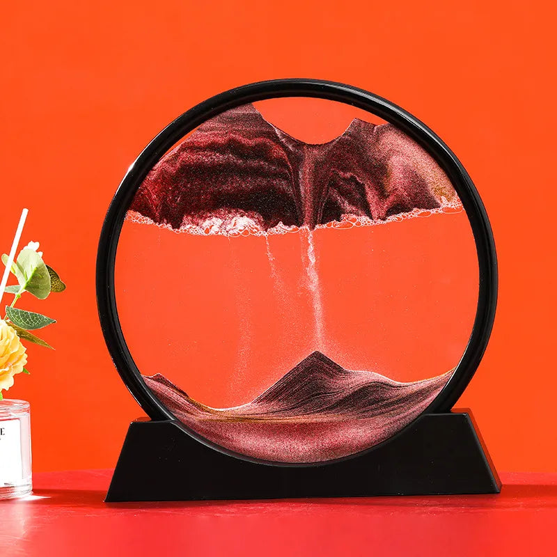3D Bewegend Zand Kunst Foto Zandloper Drijfzand Ambachtelijk Stromend Zand