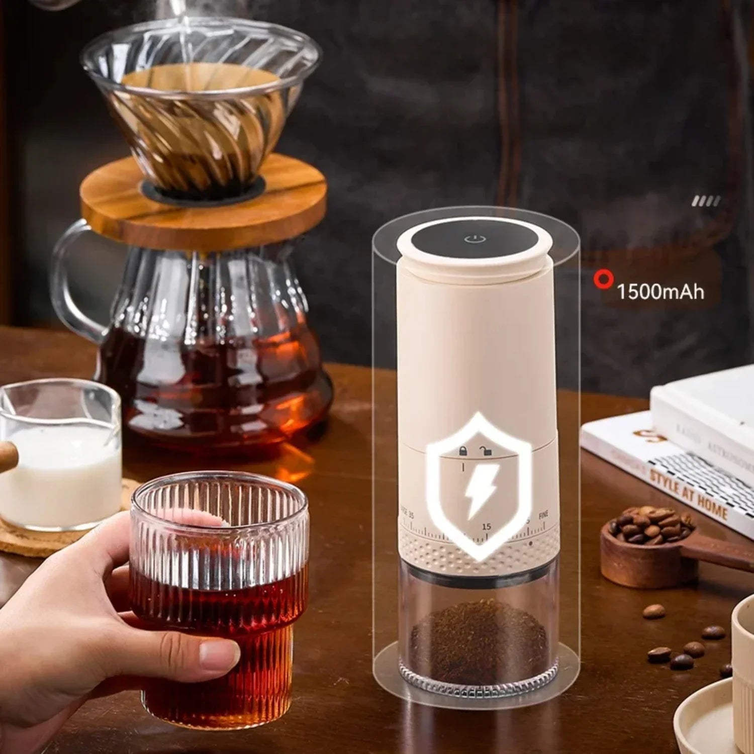 Elektrische Koffiebonenmaler – Strakke Huishoudelijke Keukenaccessoire voor Versgemalen Koffie