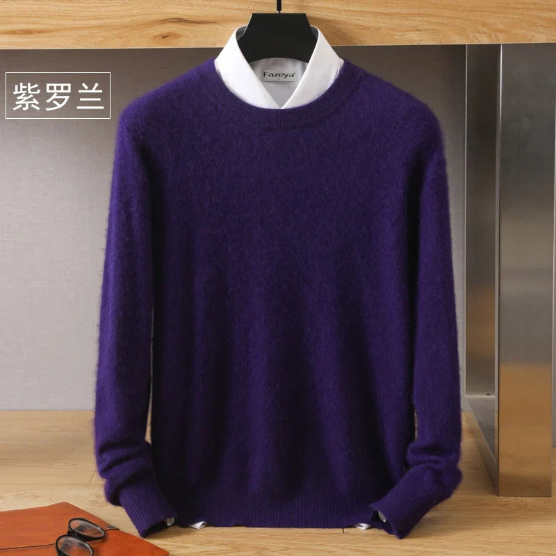 Leonard: Luxe 100% Pure Kasjmier Trui | Japanse Brei - O-Hals Pullover
