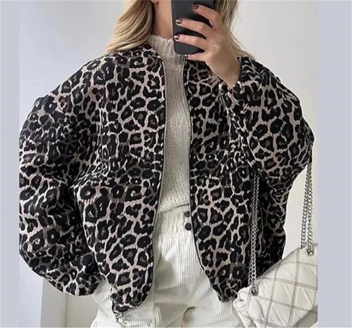 Manda - Bomber Jas Met Luipaard Print