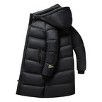 Heren Lange Winter Donsjas Met Donsisolatie Casual