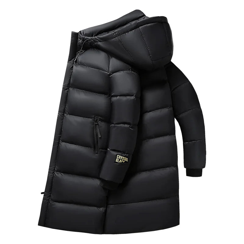 Heren Lange Winter Donsjas Met Donsisolatie Casual