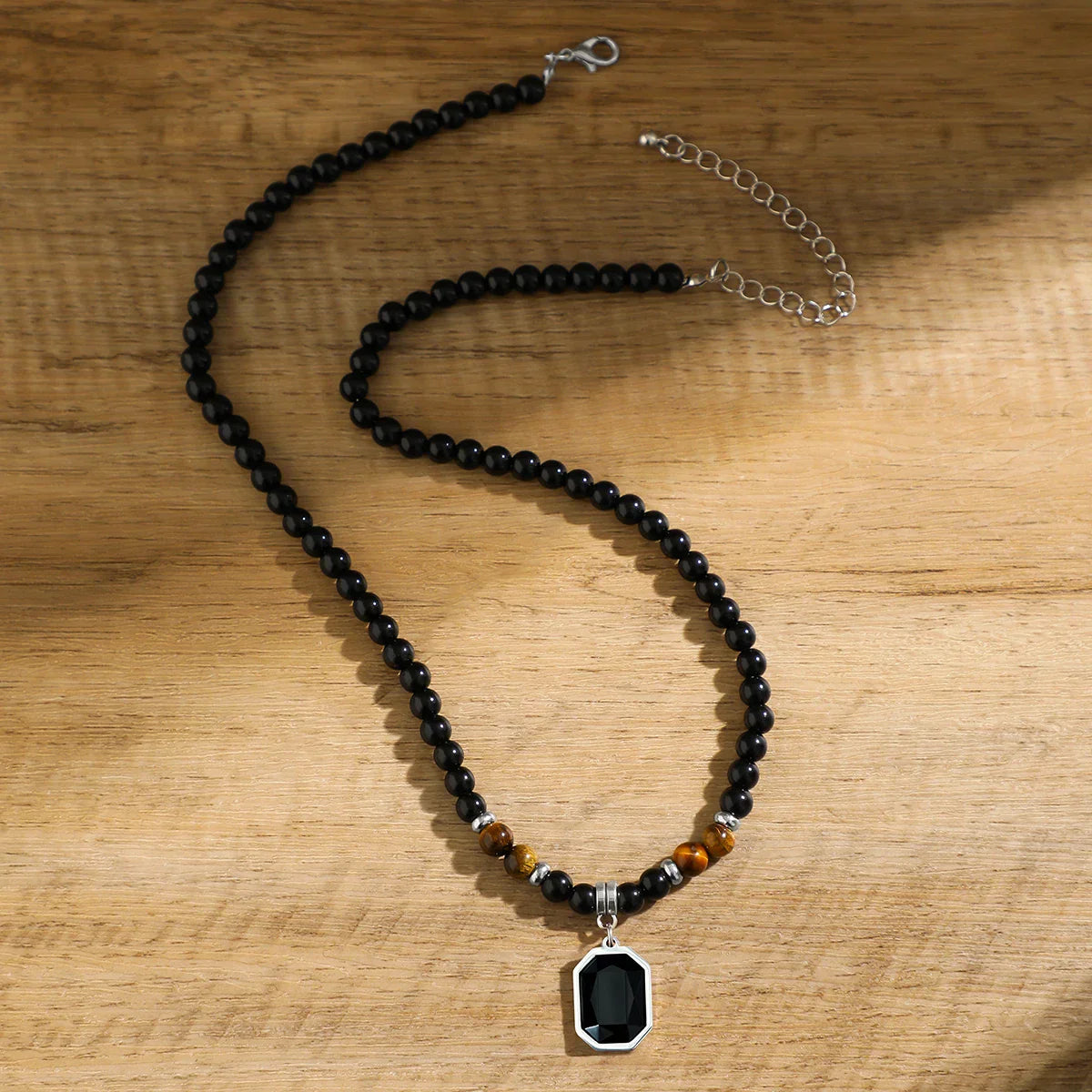 Zwarte Onyx kralen ketting
