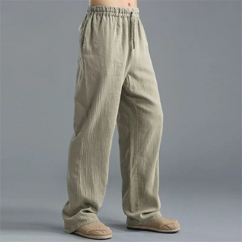 De Weekend Katoenen Linnen Broek Met Elastische Tailleband Voor Comfortabele Casual Stijl