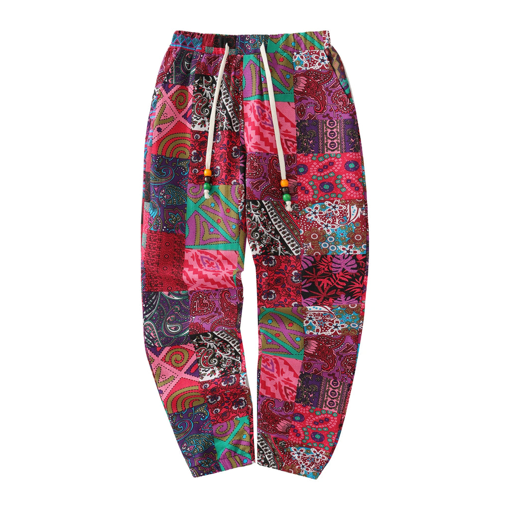 Variant image for Heren Broeken Katoenlinnen Met Paisleyprint-3