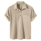 Capri Zomer Heren Casual Shirt van Katoen met Korte Mouwen en Stijlvolle Pasvorm