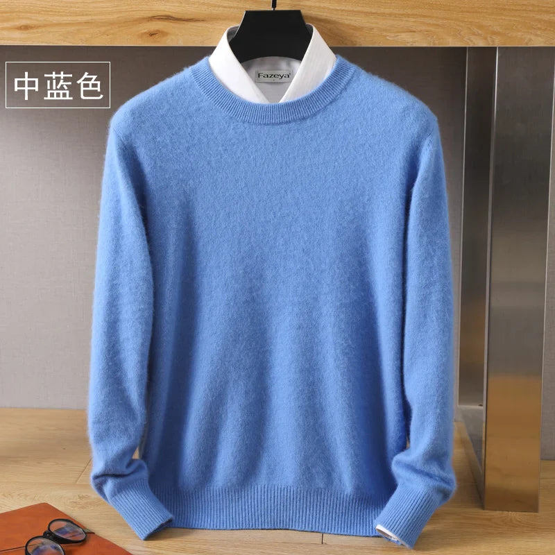 Leonard: Luxe 100% Pure Kasjmier Trui | Japanse Brei - O-Hals Pullover