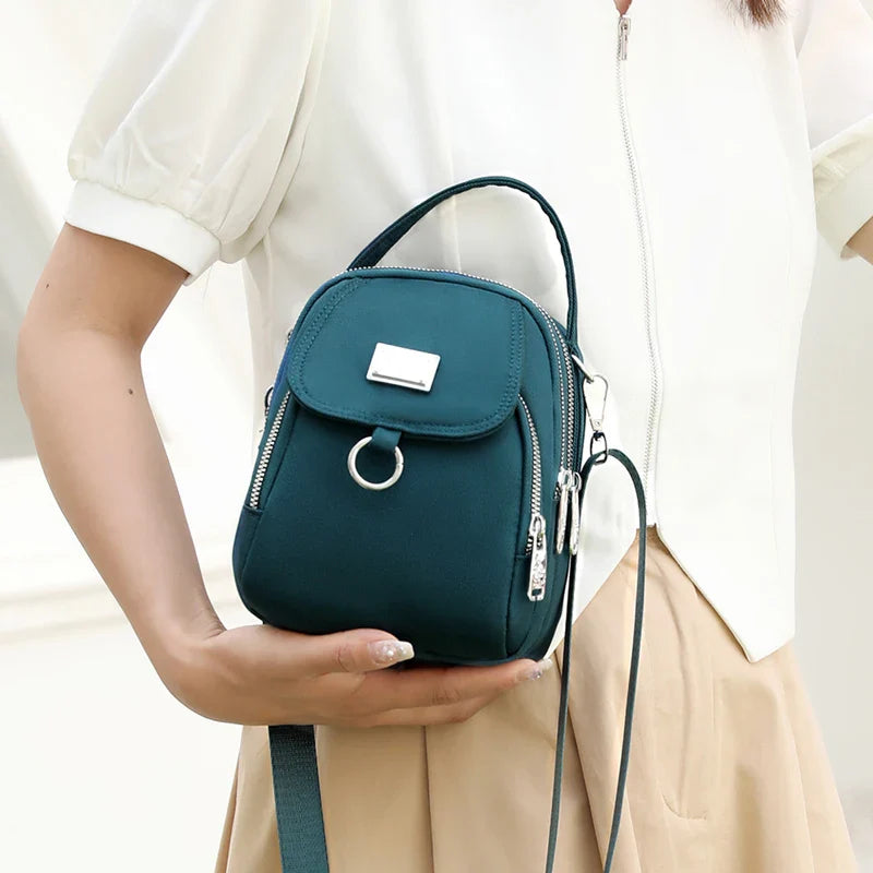 Duurzame nylon 3-laags mini-schoudertas