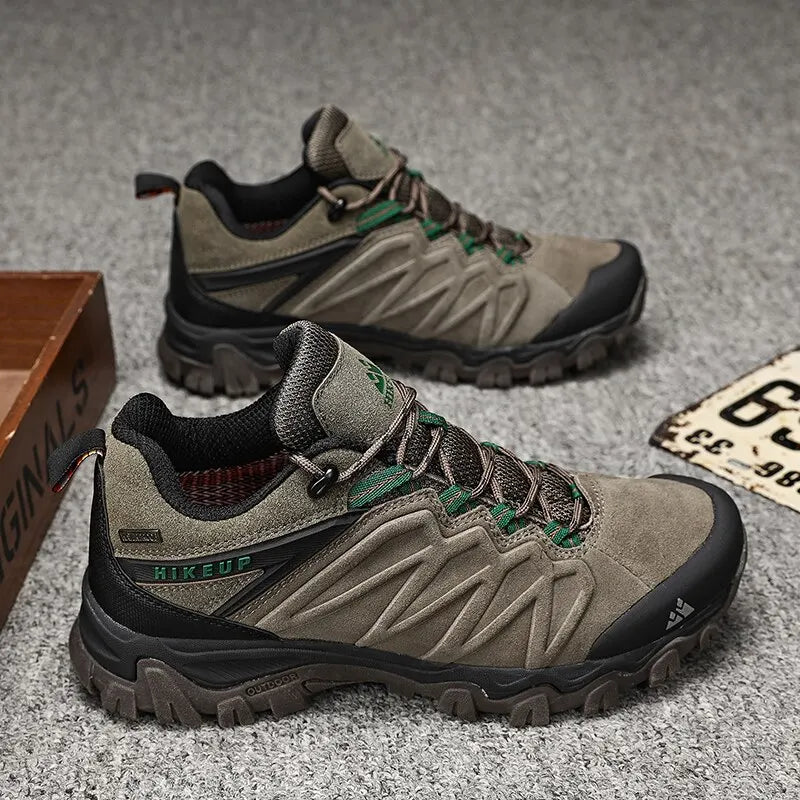 Heren Wandelschoenen Leer Duurzaam Met Antislip Rubberen Zool 4