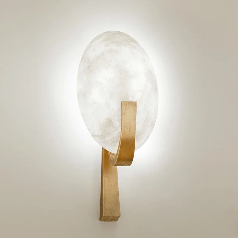 LuxeNord - Moderne Postmoderne Wandlamp van Koper en Marmer met LED Verlichting