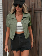 Dames Denim Jack Met Korte Mouwen Essentieel Kledingstuk Stijl - Tussenjas