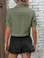 Dames Denim Jack Met Korte Mouwen Essentieel Kledingstuk Stijl - Tussenjas