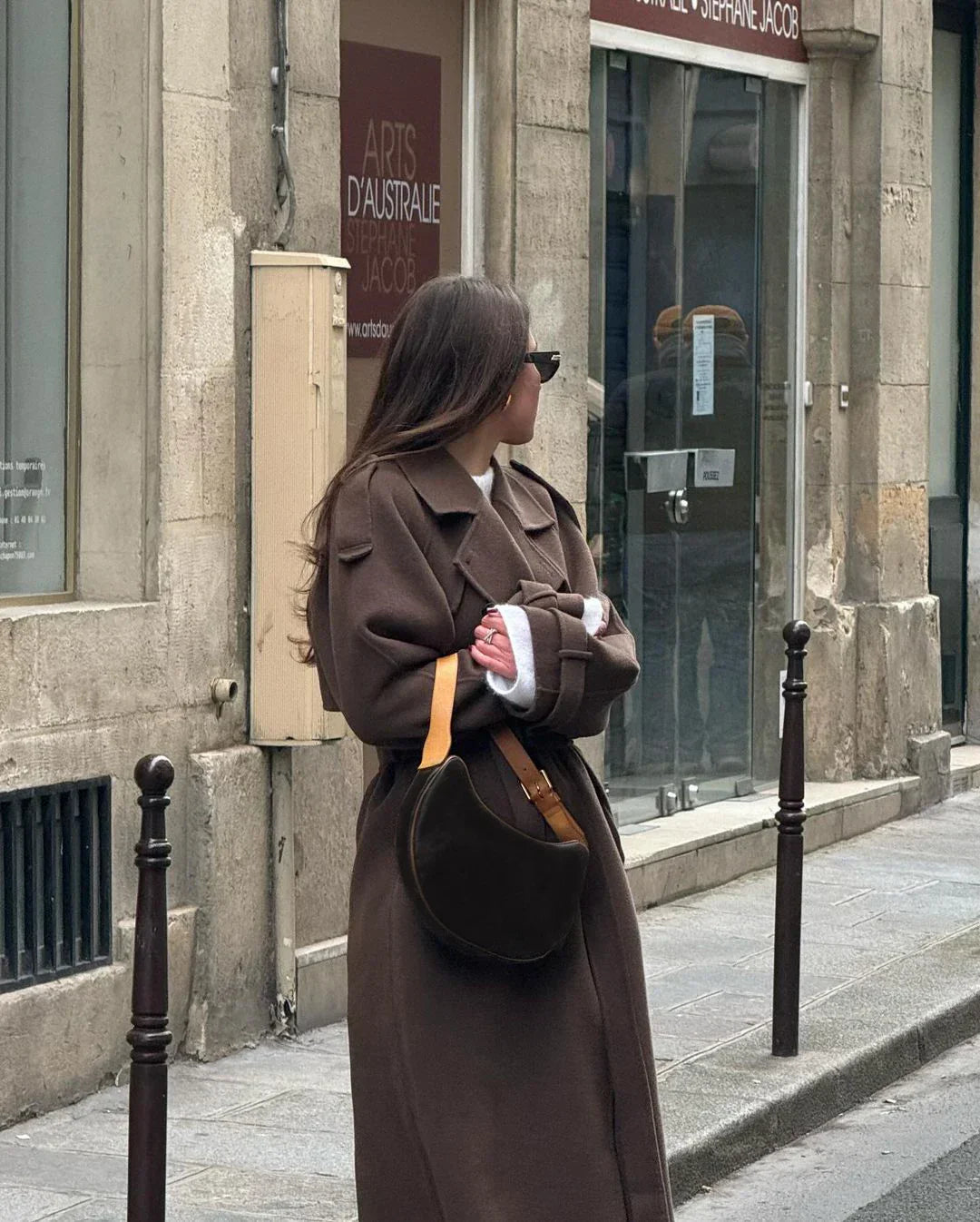 Isana -  Luxe Wol Trenchcoat met Ceintuur Dames – Double Breasted Winterjas