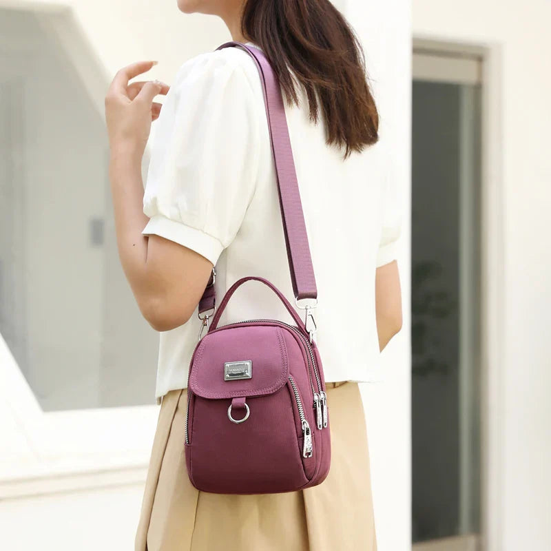 Duurzame nylon 3-laags mini-schoudertas