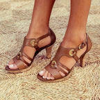 Aileen Elegante Leren Hakken Sandalen
