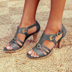 Aileen Elegante Leren Hakken Sandalen