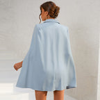 Riley Cape Jurk Luxe Elegante Blazerjurk Voor Gala, Bruiloft en Avondgelegenheden Met Mysterieuze Cape en Gouden Details