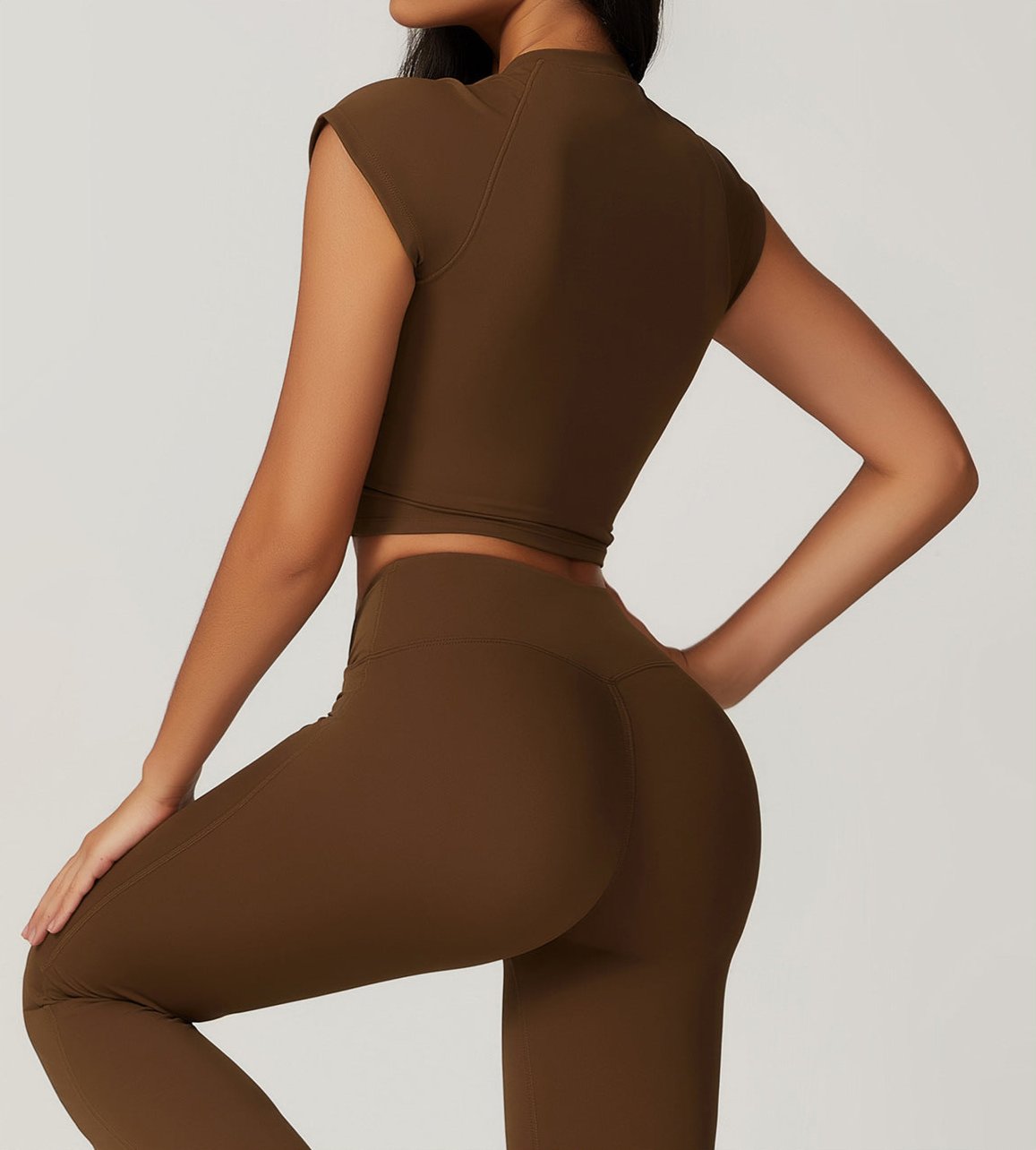 Twee-delige Crop Top en Flare Pant Leggings Set