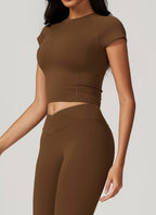Twee-delige Crop Top en Flare Pant Leggings Set