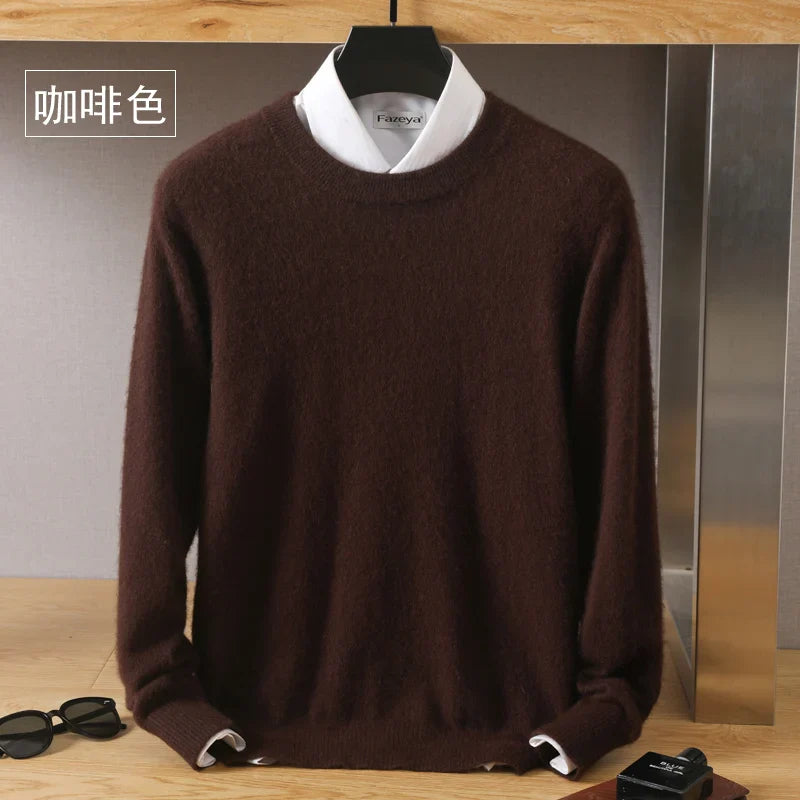 Leonard: Luxe 100% Pure Kasjmier Trui | Japanse Brei - O-Hals Pullover