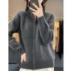 100% Pure Wol Rits Cardigan/Trui voor vrouwen