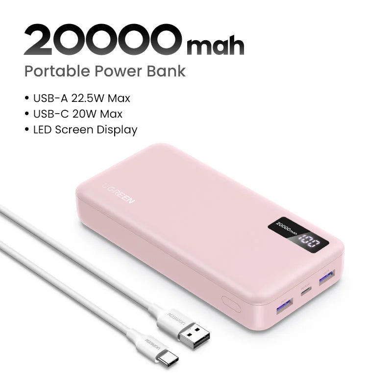 Variant image for Draagbare Powerbank 20000mAh met PD 20W Snelladen voor iPhone en Xiaomi – Compact Ontwerp en Meerdere Poorten-8