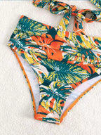 Trendy Hoge Taille Bikini Set Met Speelse Print Voor Strand En Zwembad