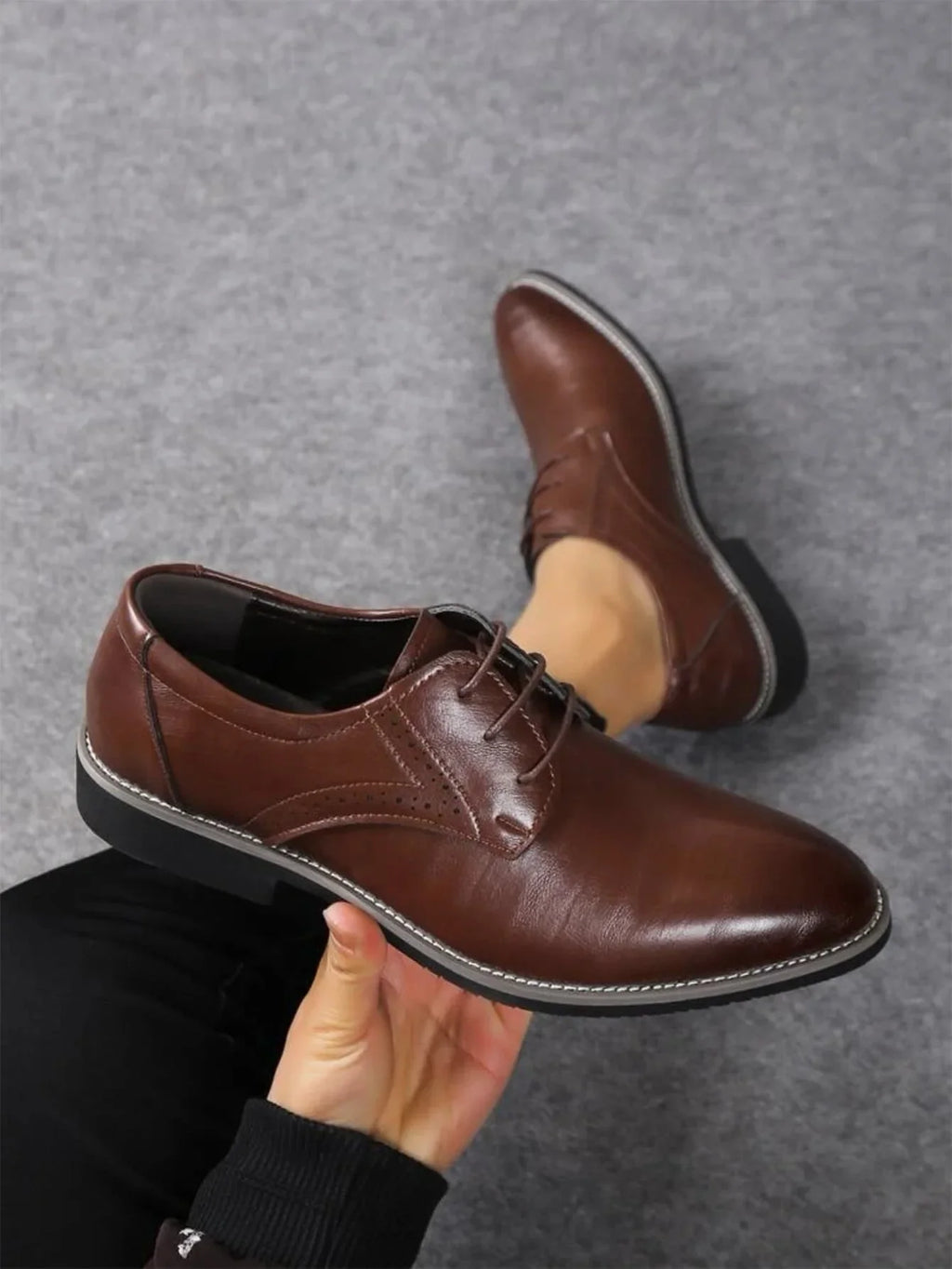 Heren Leren Oxford Schoenen Met Formele Brogue Details
