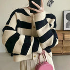 Josephine: Gestreept gebreid vest/trui
