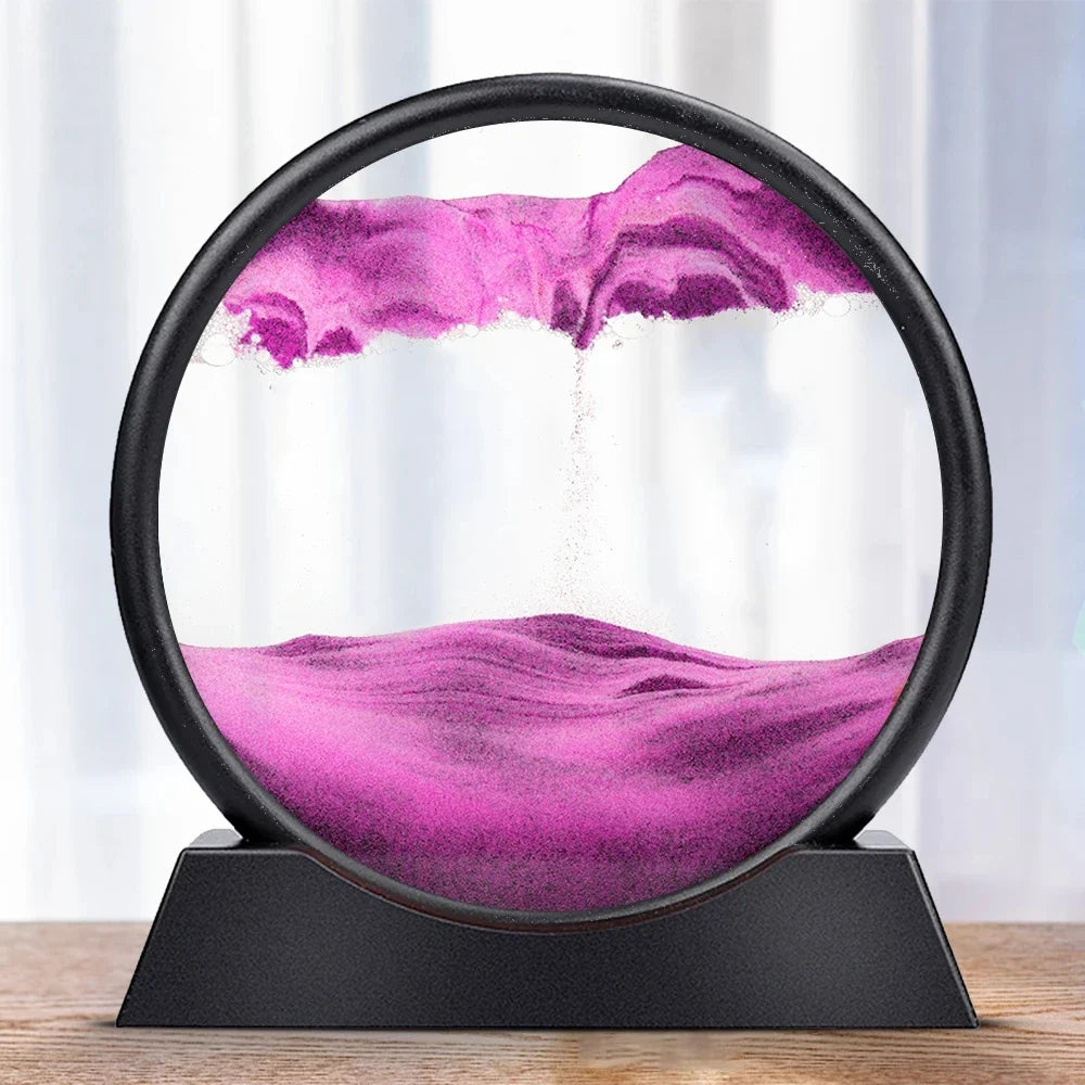 3D Bewegend Zand Kunstafbeelding | Diepzee Zandsculptuur Zandloper voor Ontspanning & Bureau Decor