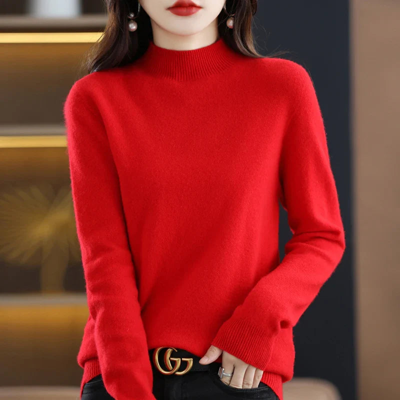 Sarah: Dames 100% Pure Wol Cashmere Trui voor de winter en herfst