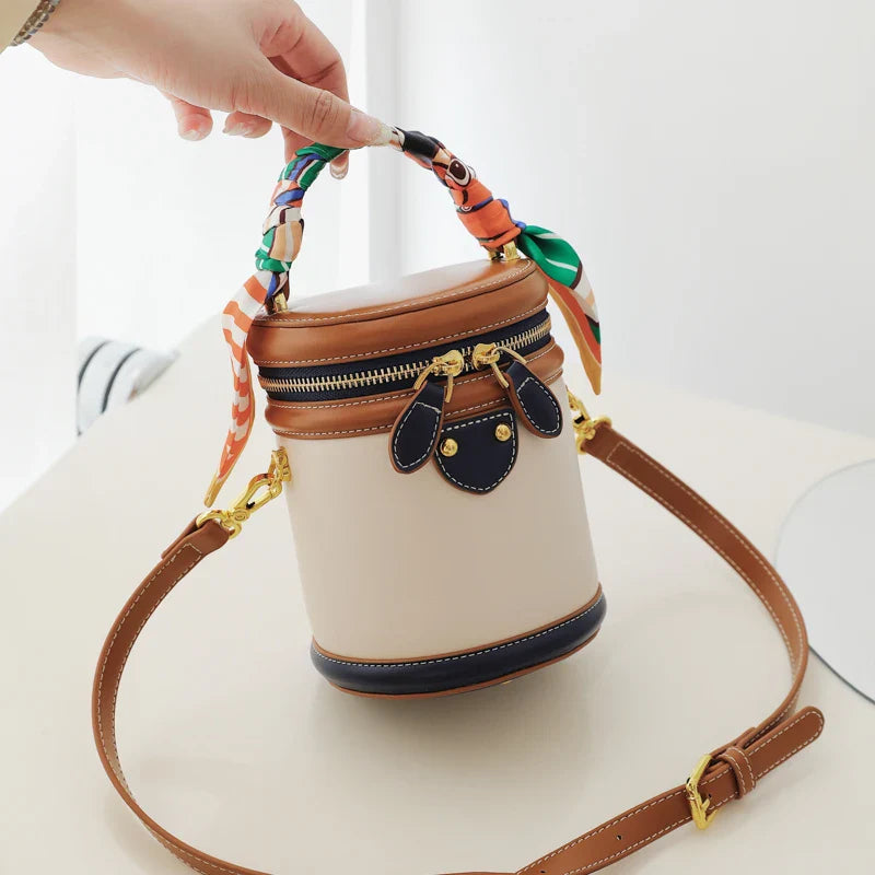 Chique cilinder-emmertas voor dames - Trendy crossbody- en one-shoulder-stijl