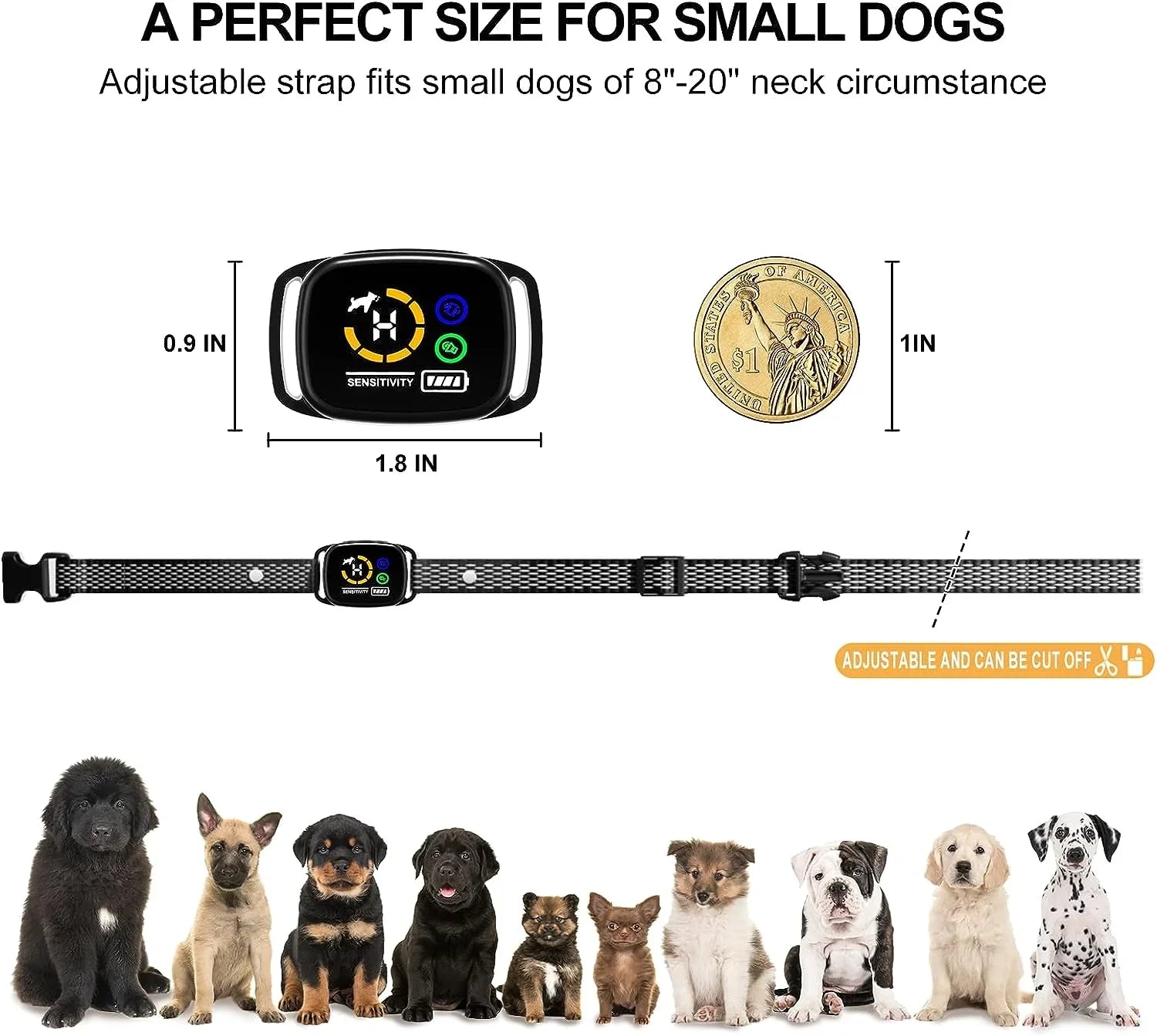 SmartSafe No-Bark Halsband voor Kleine Honden | Oplaadbaar Anti-Bark